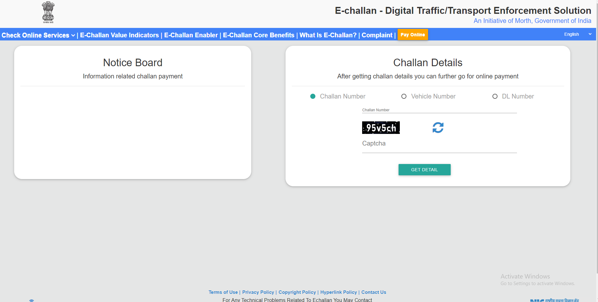 how to pay traffic challan online in delhi